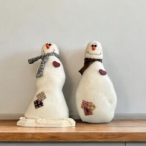 2 handmade snowmen